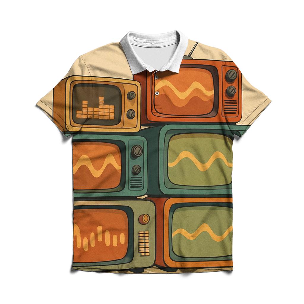 Retro TV Soundwave Lounge stylish collar polo tees