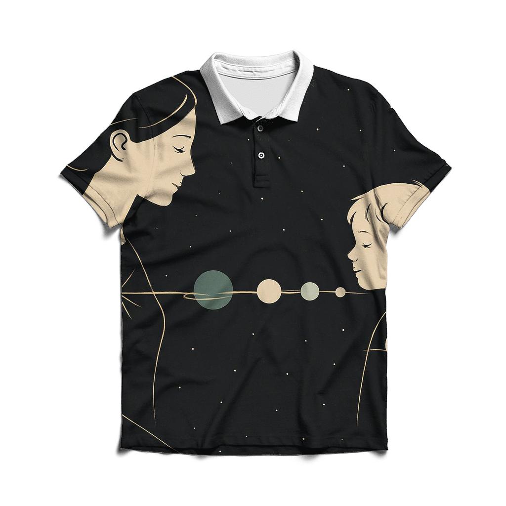 Celestial Thread Between Two Hearts personalized polo shirts