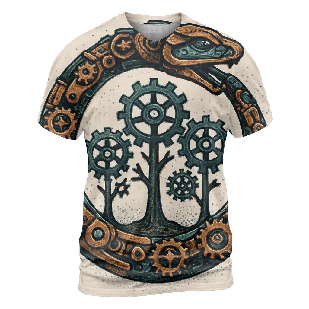 Clockwork Forest Ouroboros statement graphic shirts
