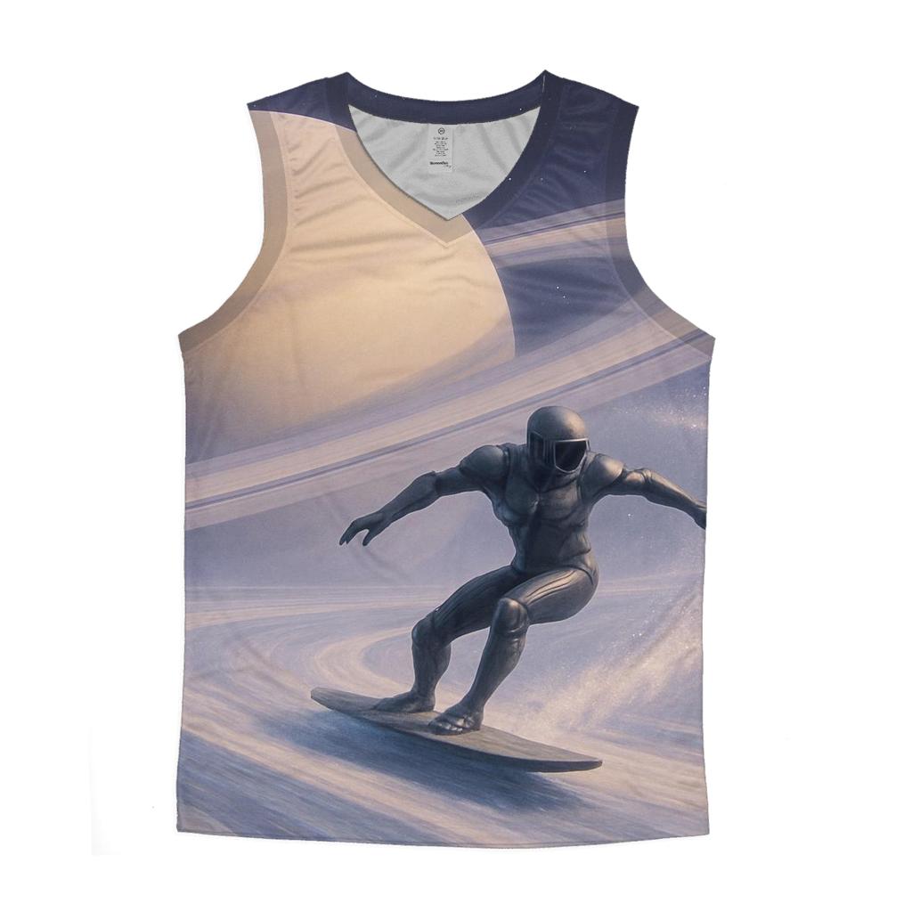 Saturn Rings Surf Session graphic print tank tops