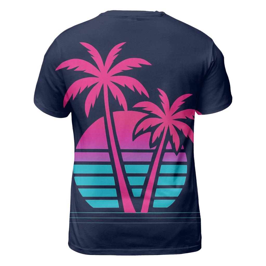 Vaporwave Palm Mirage artistic all-over print tops