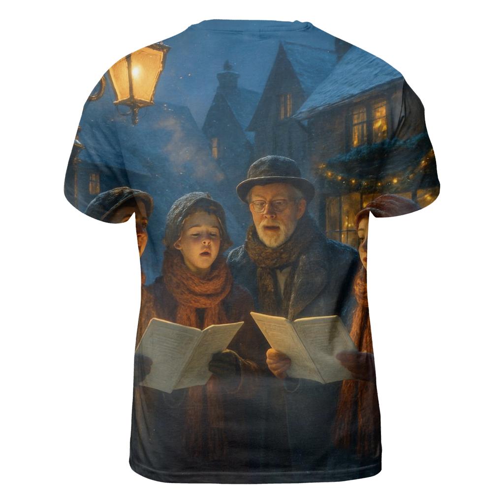 Snowy Village Carolers At Dusk personalized full print shirts