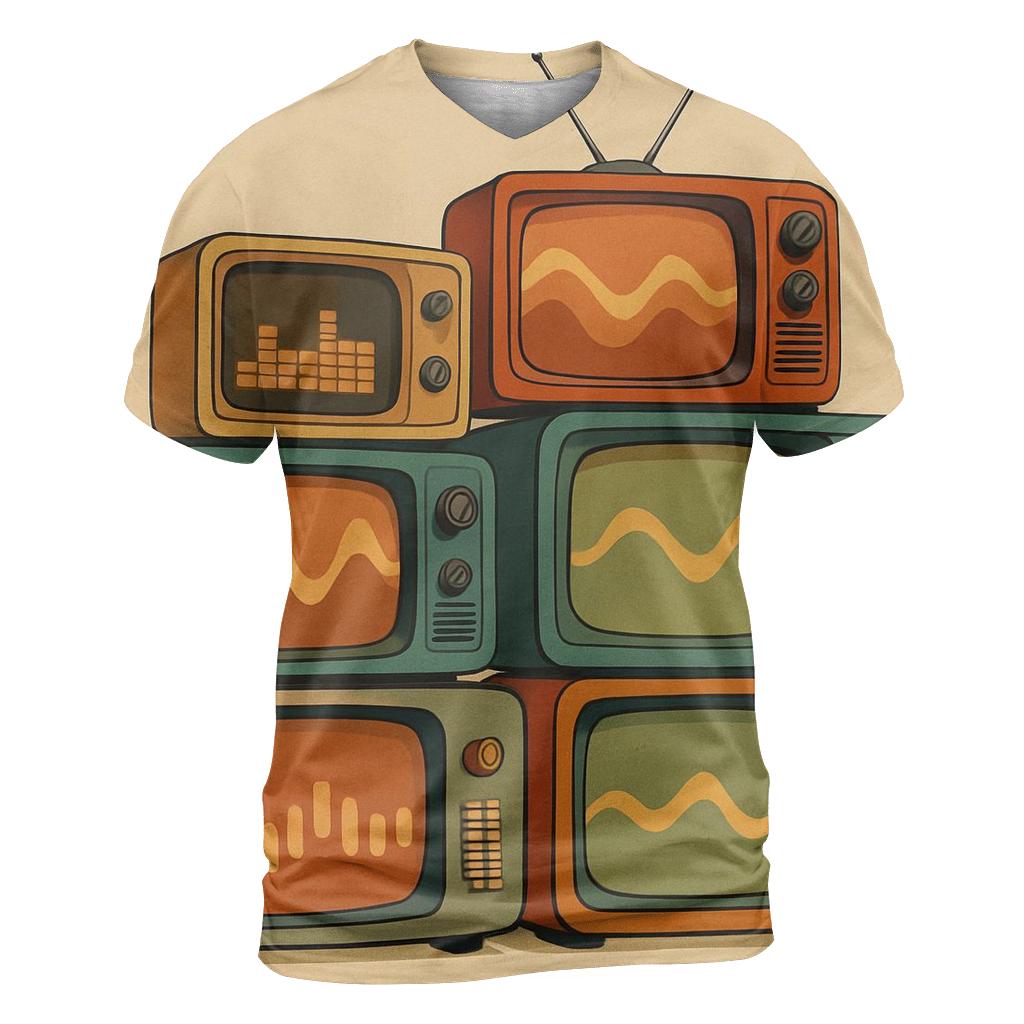 Retro TV Soundwave Lounge designer pattern shirts