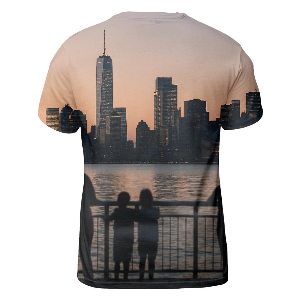 Financial District Skyline From Staten Island Esplanade trendy printed shirt styles