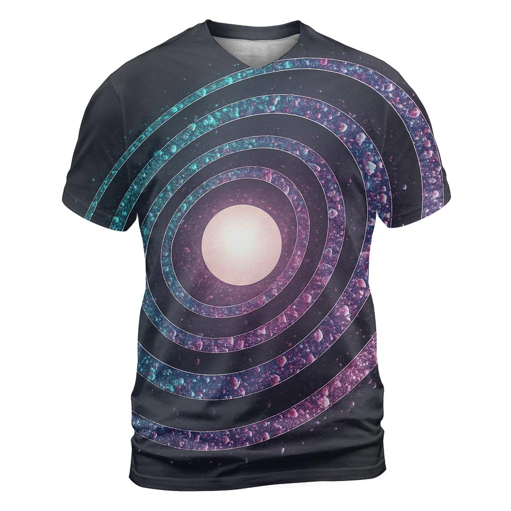 Iridescent Orbit Rings unique graphic print tees