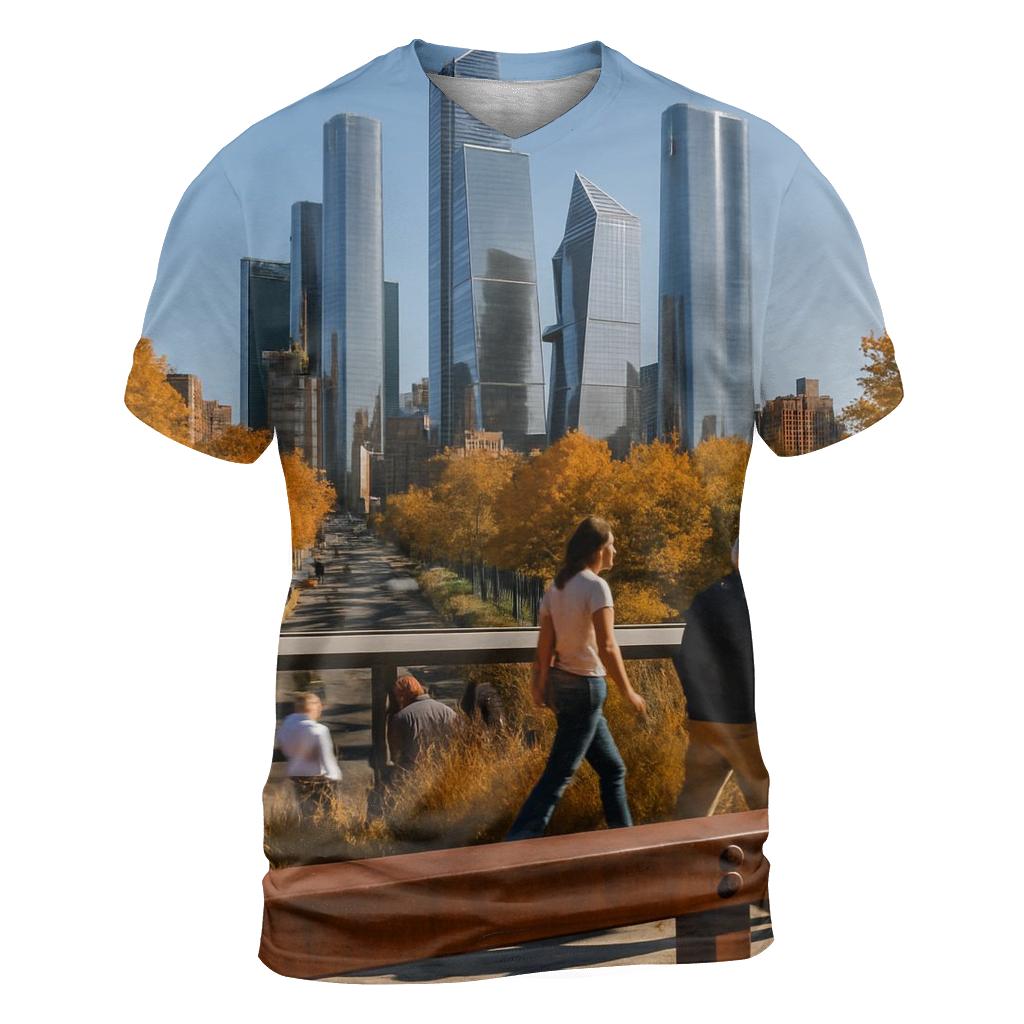 High Line Overlook Toward Hudson Yards custom all-over print shirts