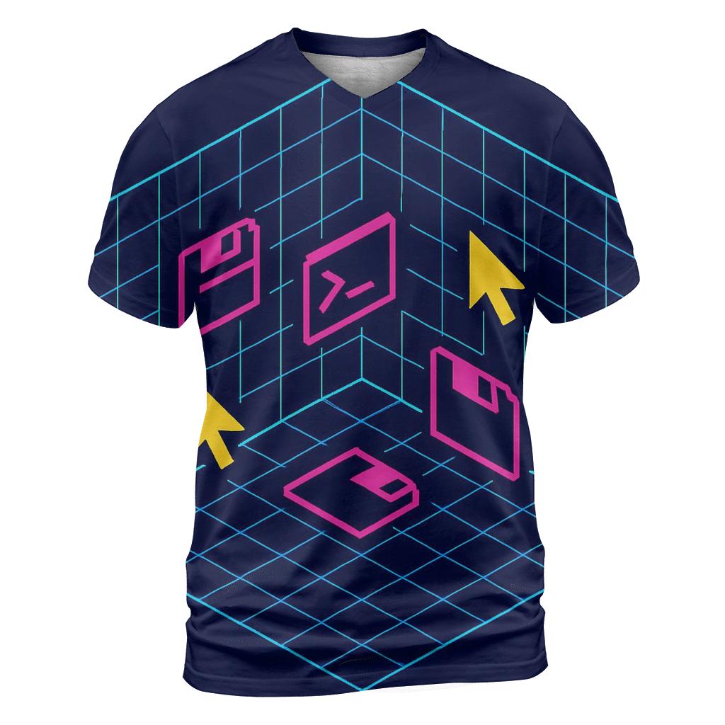 Retro Computer Grid Room statement graphic shirts