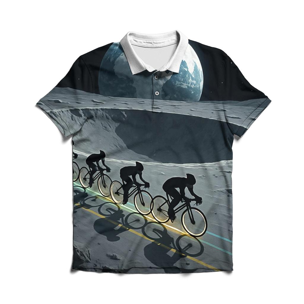 Lunar Cycling Circuit embroidered polo tops