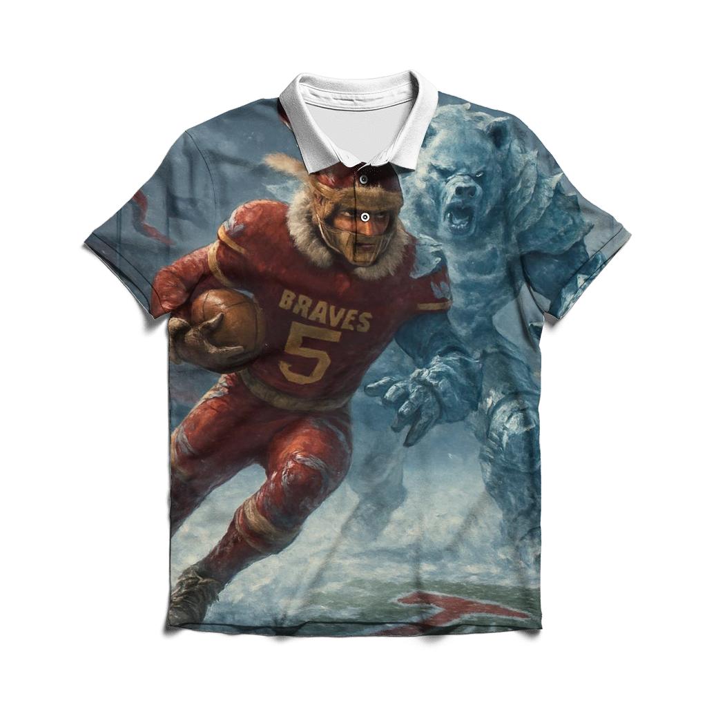 Frozen Yard Battle Of The Brave And The Bear branded logo polo shirts