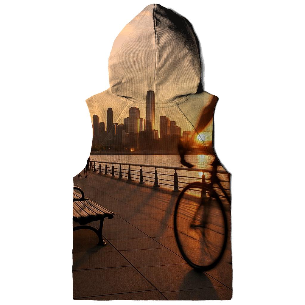 Hudson River Park Cyclist At Sunset designer hoodies