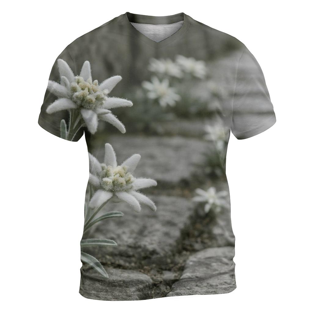 Alpine Edelweiss On Ancient Stone Path custom all-over print shirts