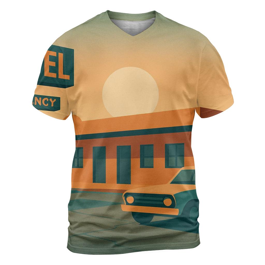 Sunwashed Desert Motel creative print fashion shirts