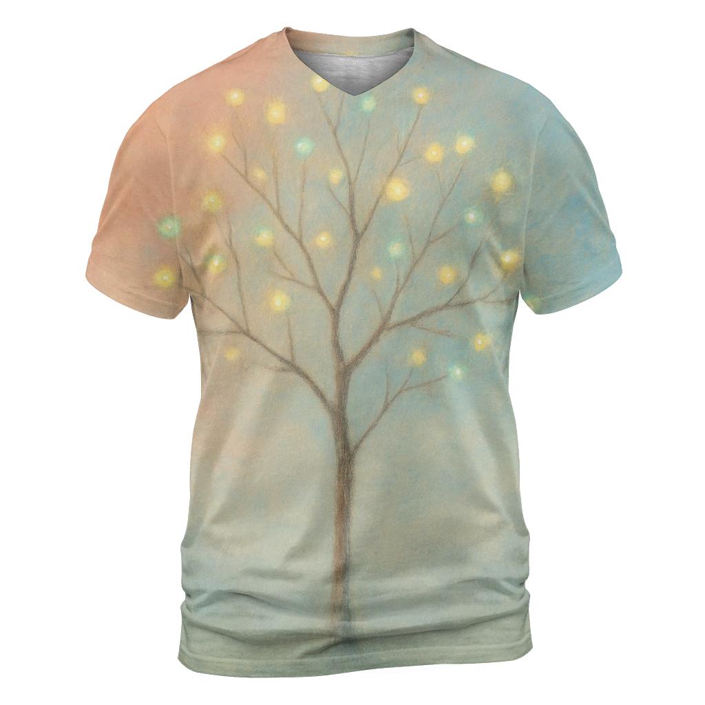 Whispering Tree Of Dawn artistic all-over print tops