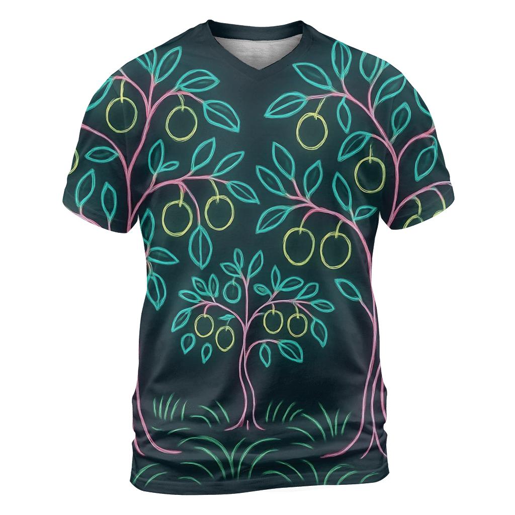 Neon Orchard Linescape creative print fashion shirts