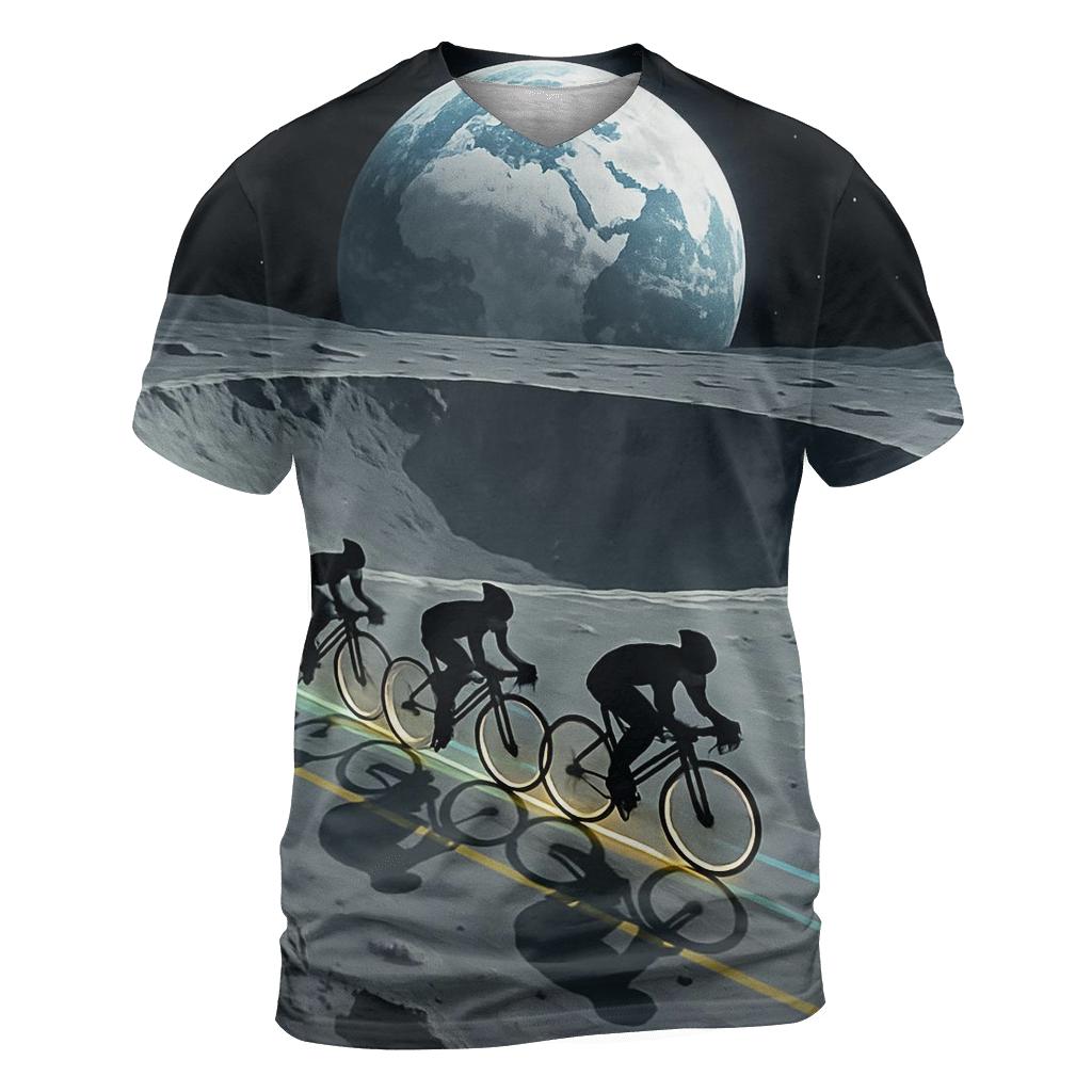 Lunar Cycling Circuit artistic all-over print tops