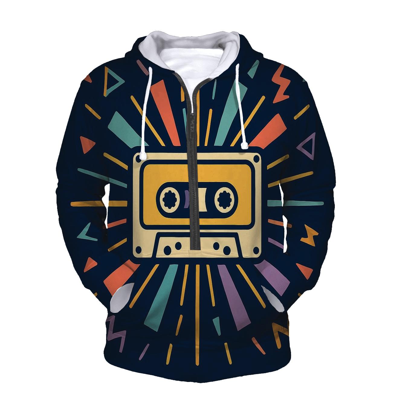 Retro Cassette Sunburst pullover hoodies