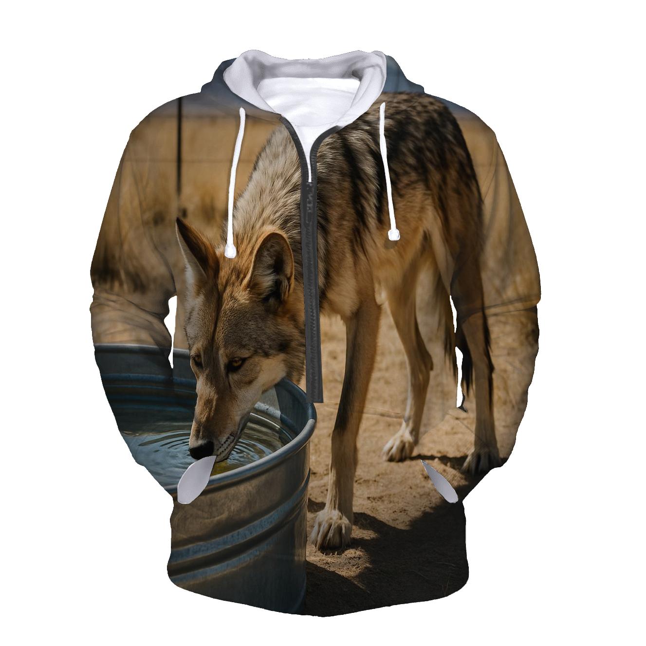 Mexican Wolf At Desert Water Trough hoodie styles