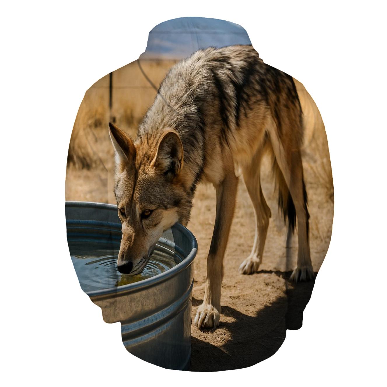 Mexican Wolf At Desert Water Trough hoodie styles