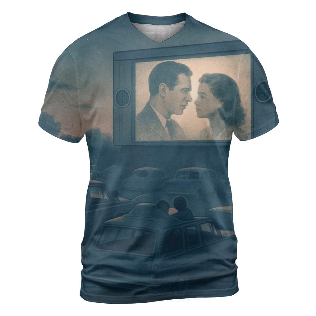 Classic Drive In Movie Night Scene designer pattern shirts