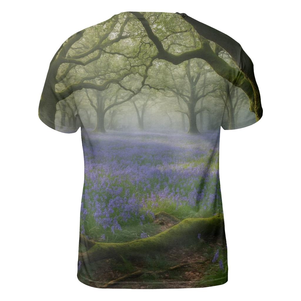 Bluebells Beneath Ancient Oak Canopy trendy printed shirt styles