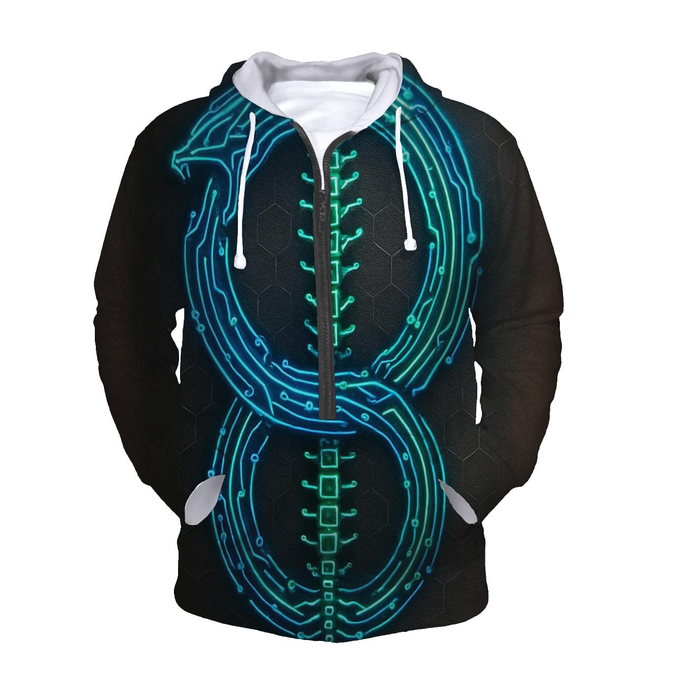 Cyber Circuit Ouroboros Spine premium hoodies