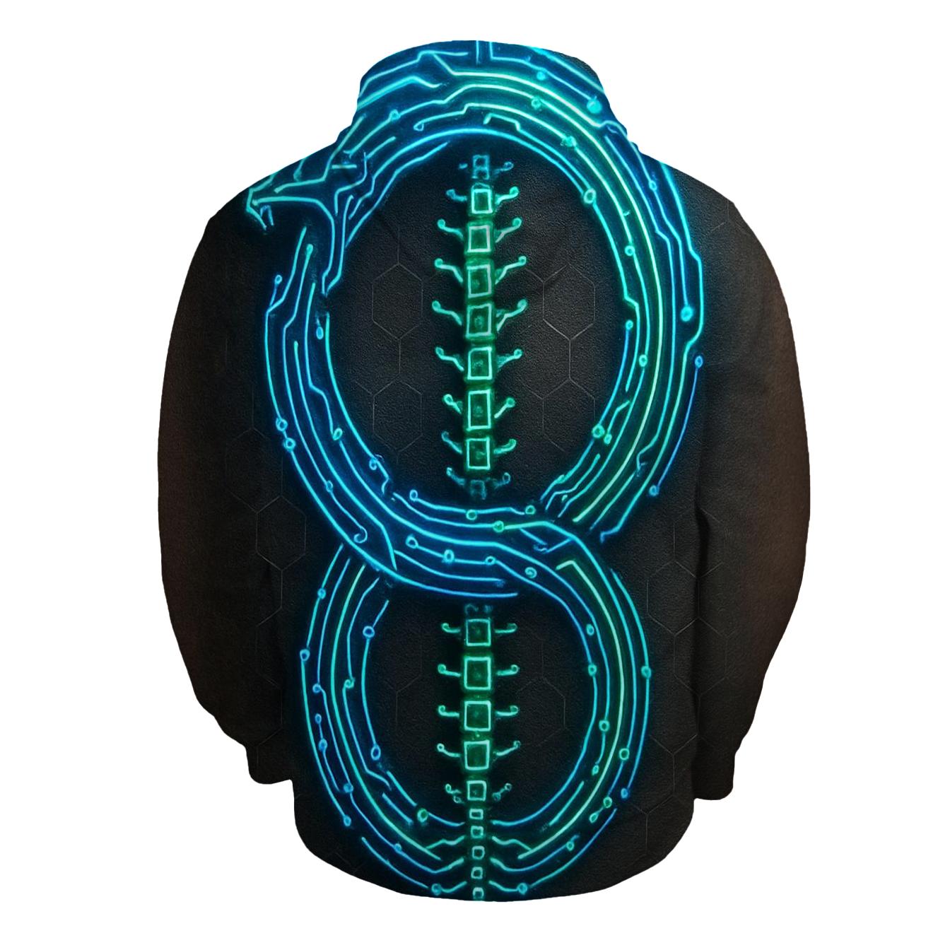 Cyber Circuit Ouroboros Spine premium hoodies