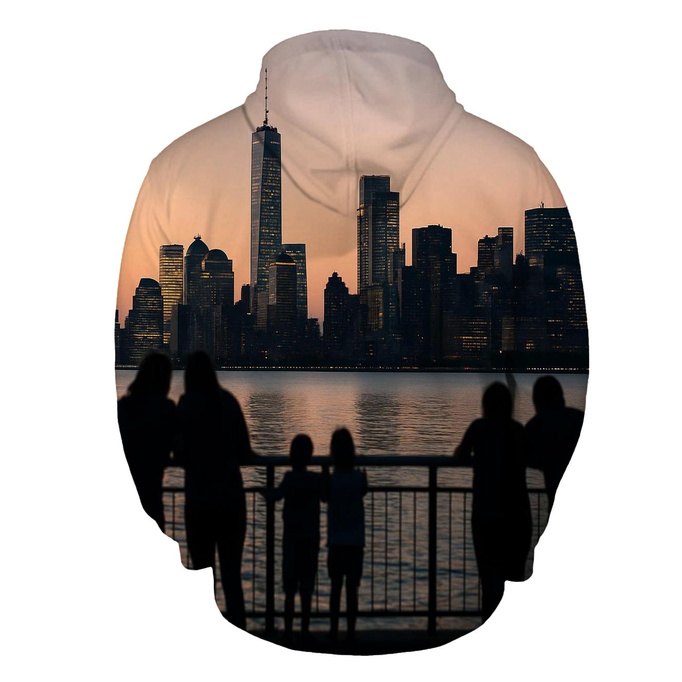 Financial District Skyline From Staten Island Esplanade printed hoodies