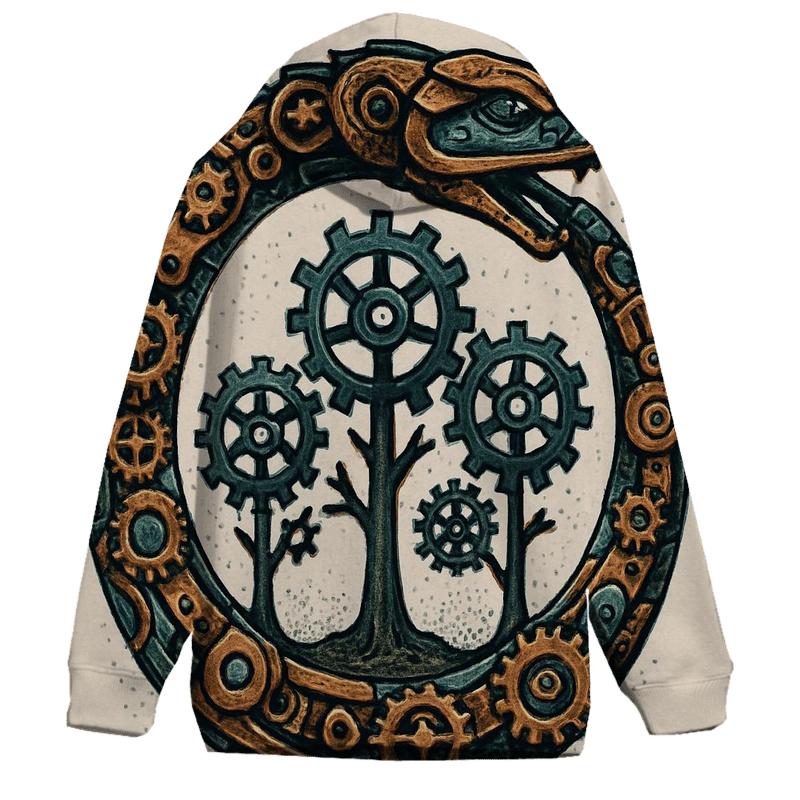 Clockwork Forest Ouroboros printed hoodies