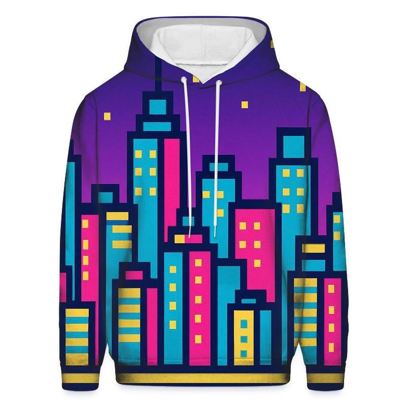 Pixel Arcade Skyline hoodie styles