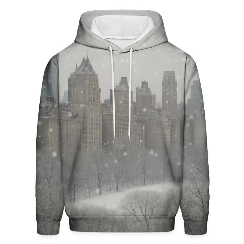 Winter Snowfall Over Central Park South pullover hoodies
