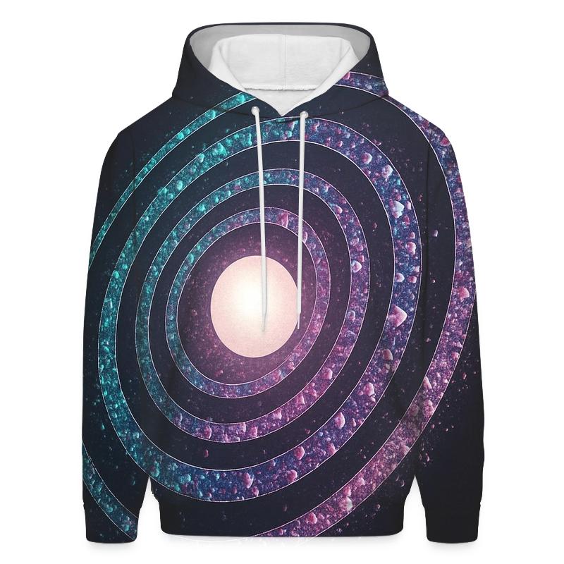 Iridescent Orbit Rings lightweight hoodies