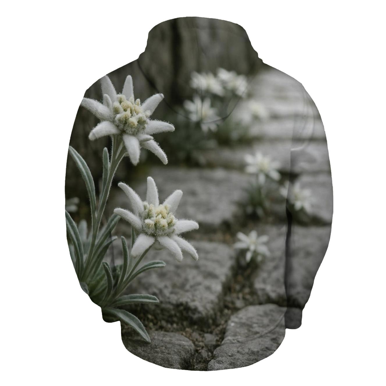 Alpine Edelweiss On Ancient Stone Path lightweight hoodies