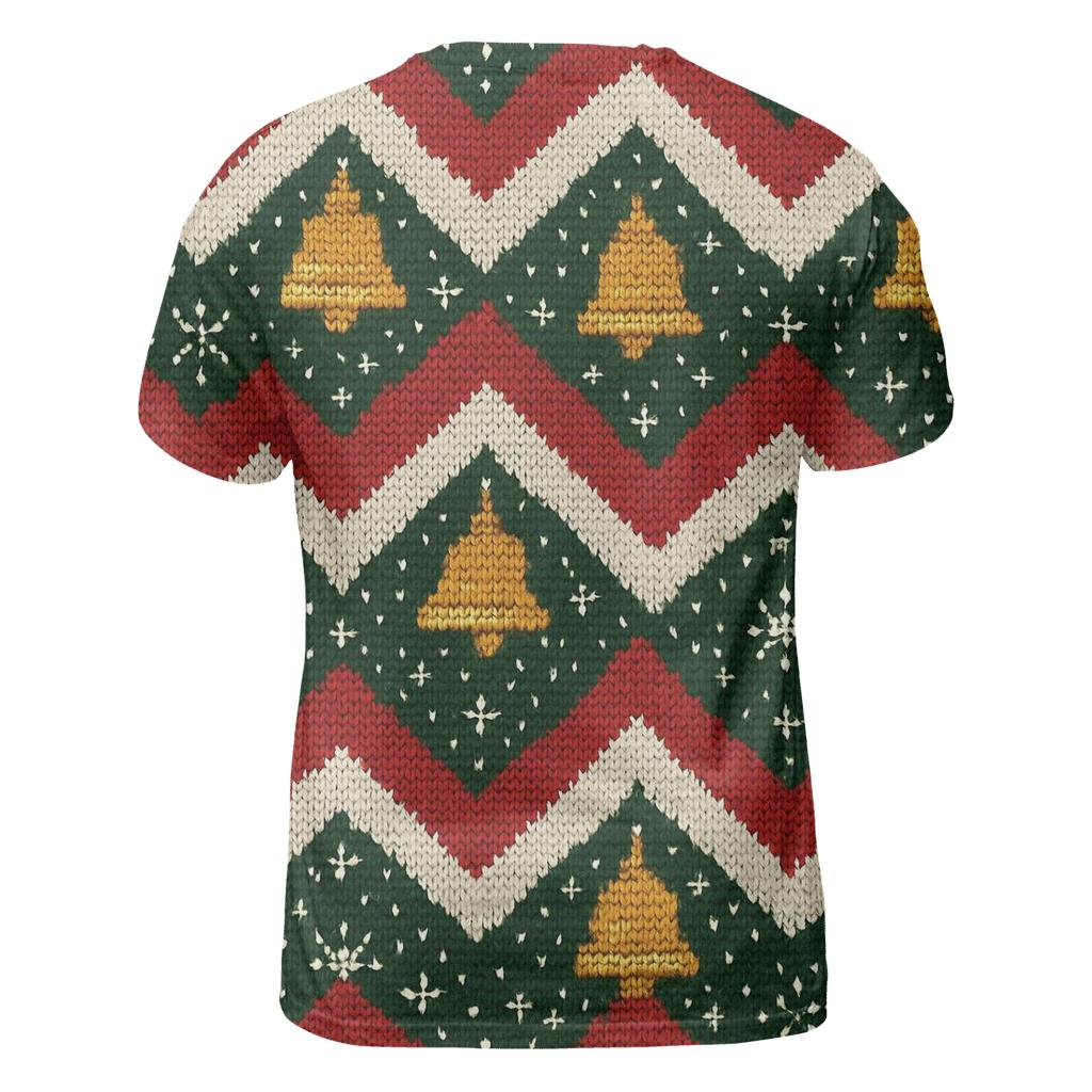 Jingle Bell Zigzag Ribbon Design custom all-over print shirts