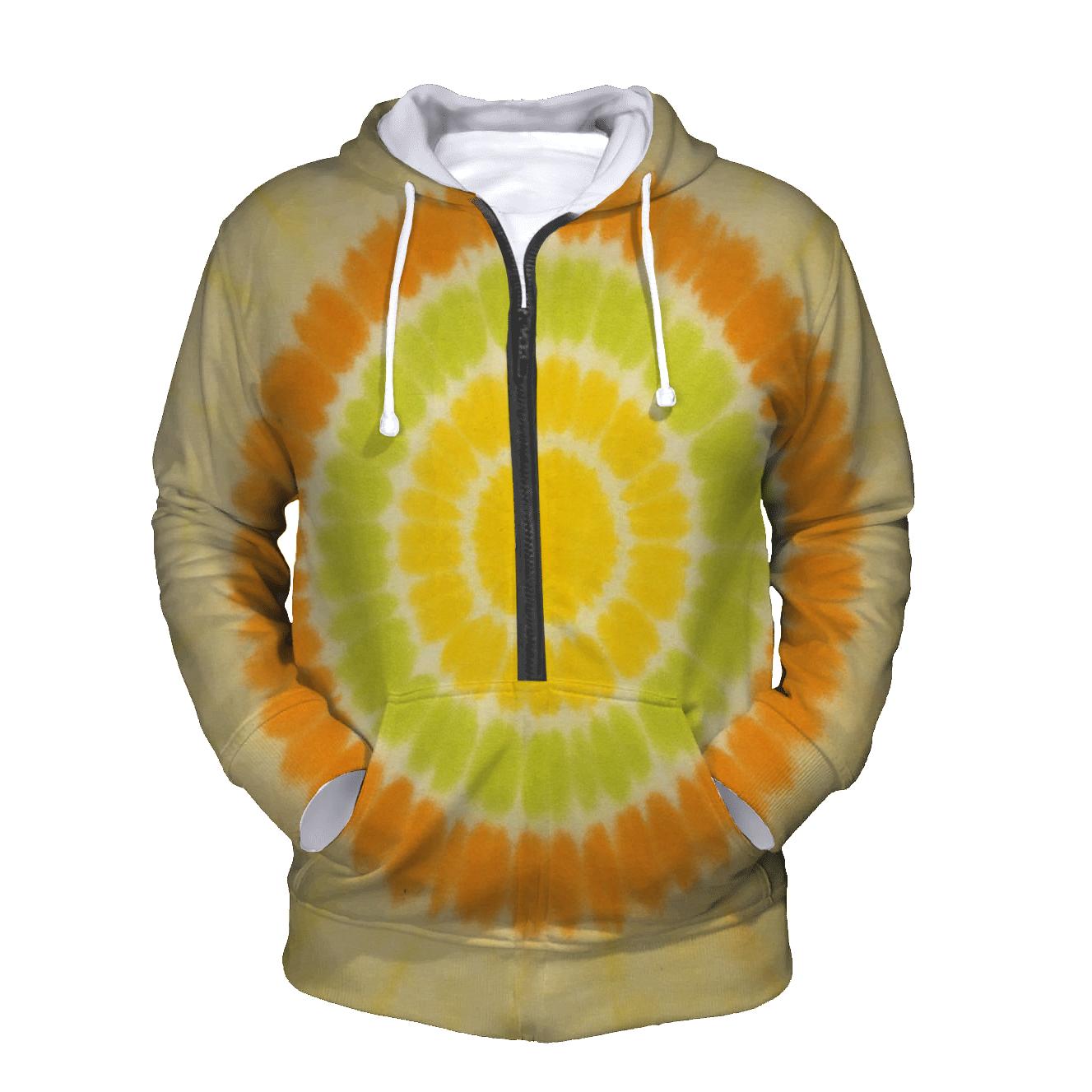 Citrus Offset Bullseye Burst zip-up hoodies