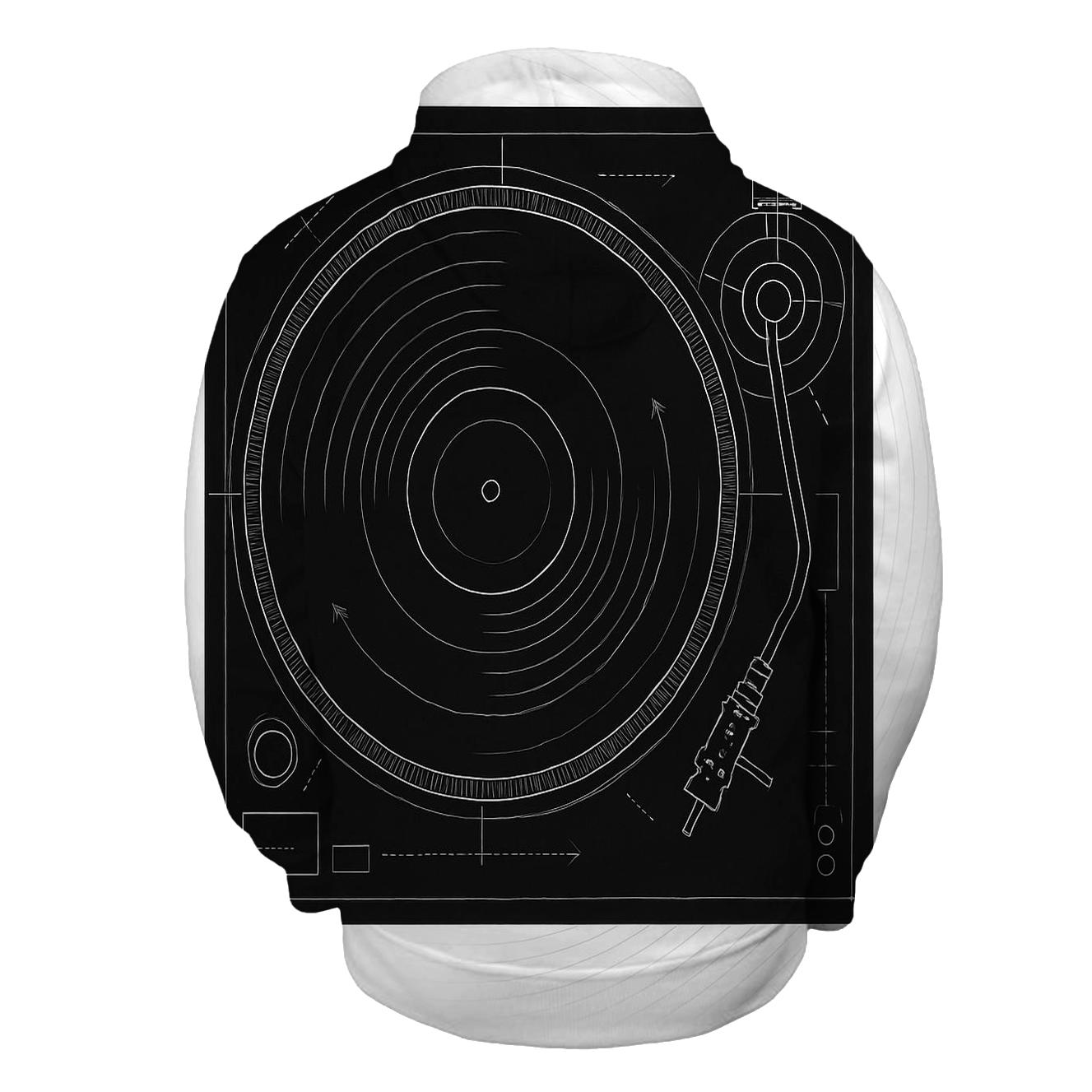 Monochrome Turntable Blueprint hoodie trends