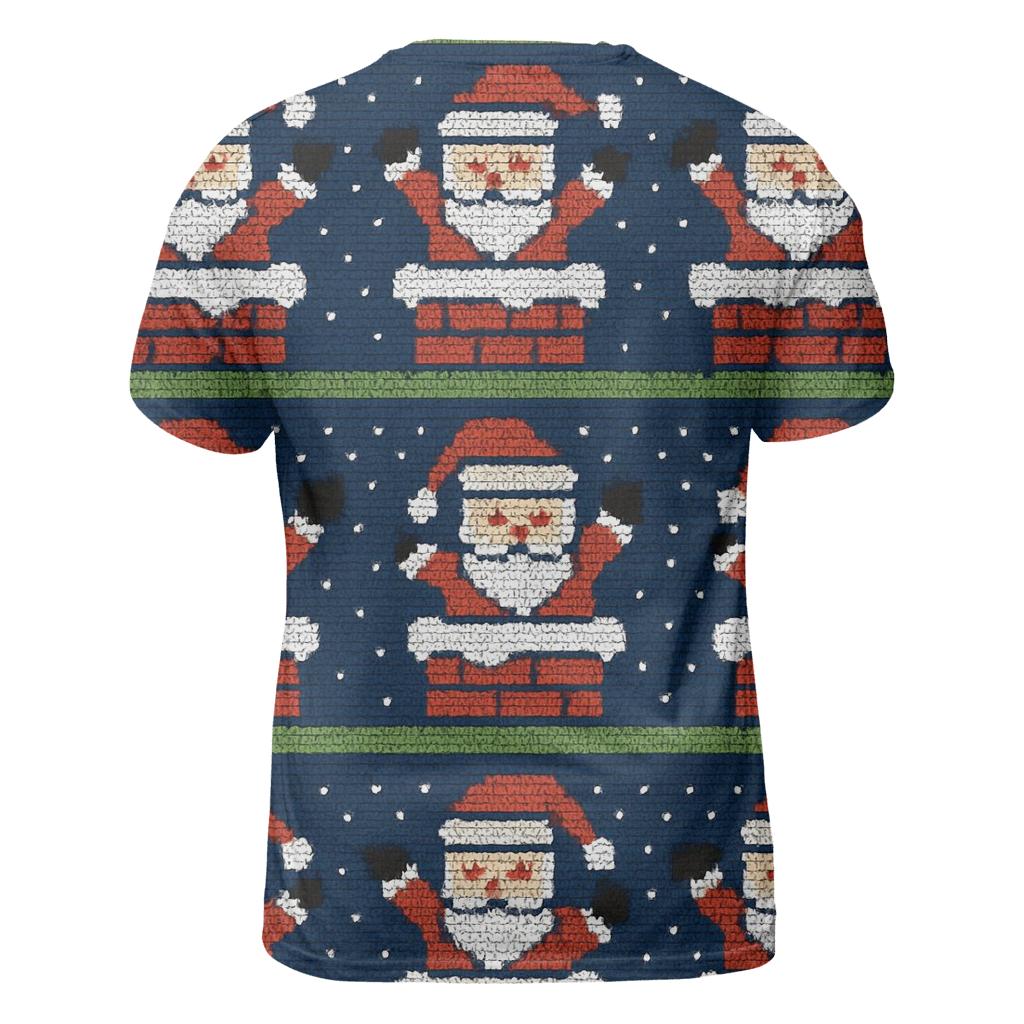 Santa Chimney Stripe Design designer pattern shirts