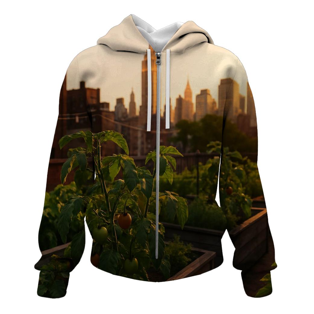 Rooftop Garden View Toward Midtown hoodie trends