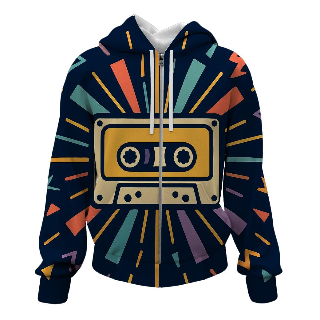 Retro Cassette Sunburst hoodie styles
