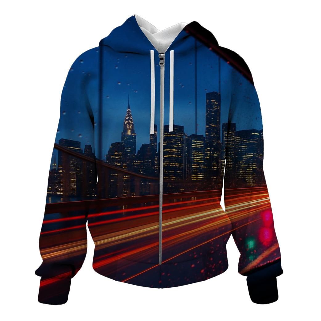 Queensboro Bridge Evening Commute Skyline premium hoodies