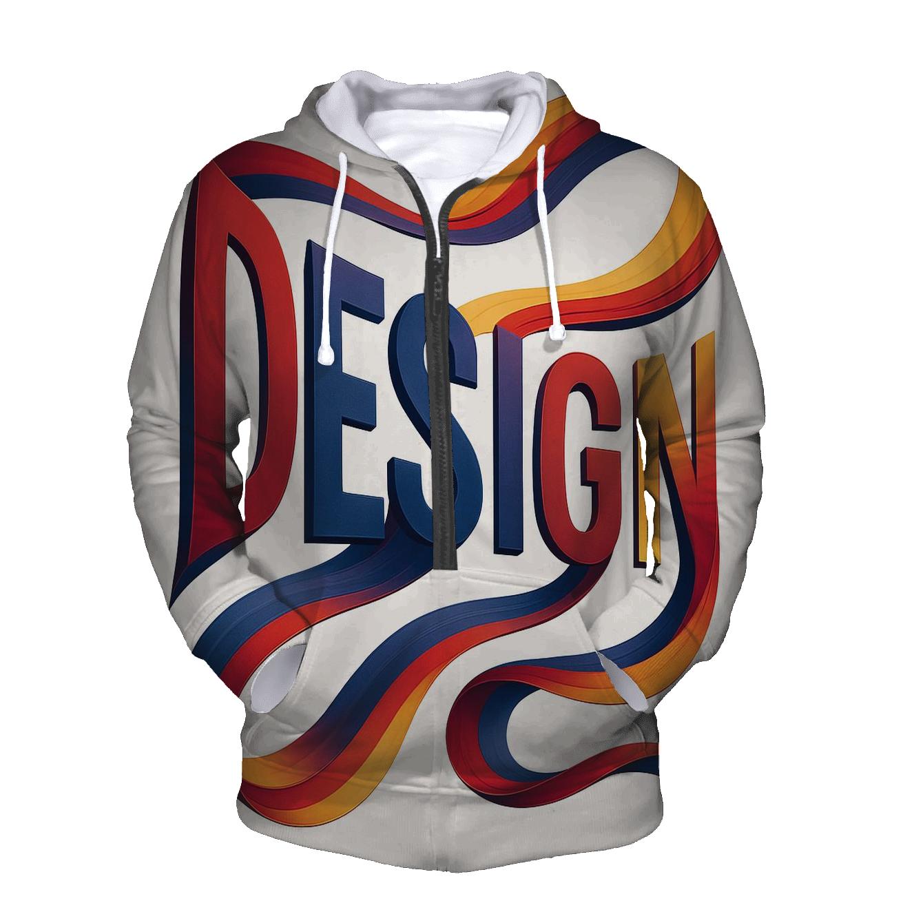 Kinetic Ribbon Typography premium hoodies