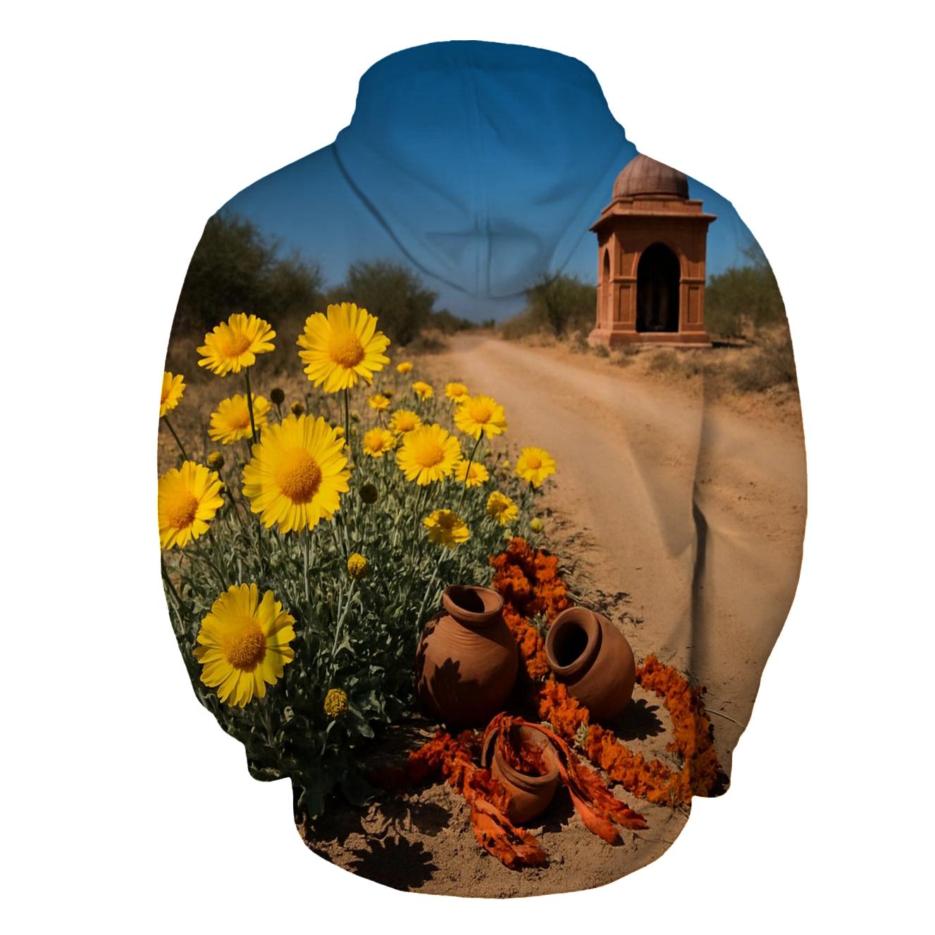 Desert Marigolds Along A Dusty Shrine Road custom hoodies