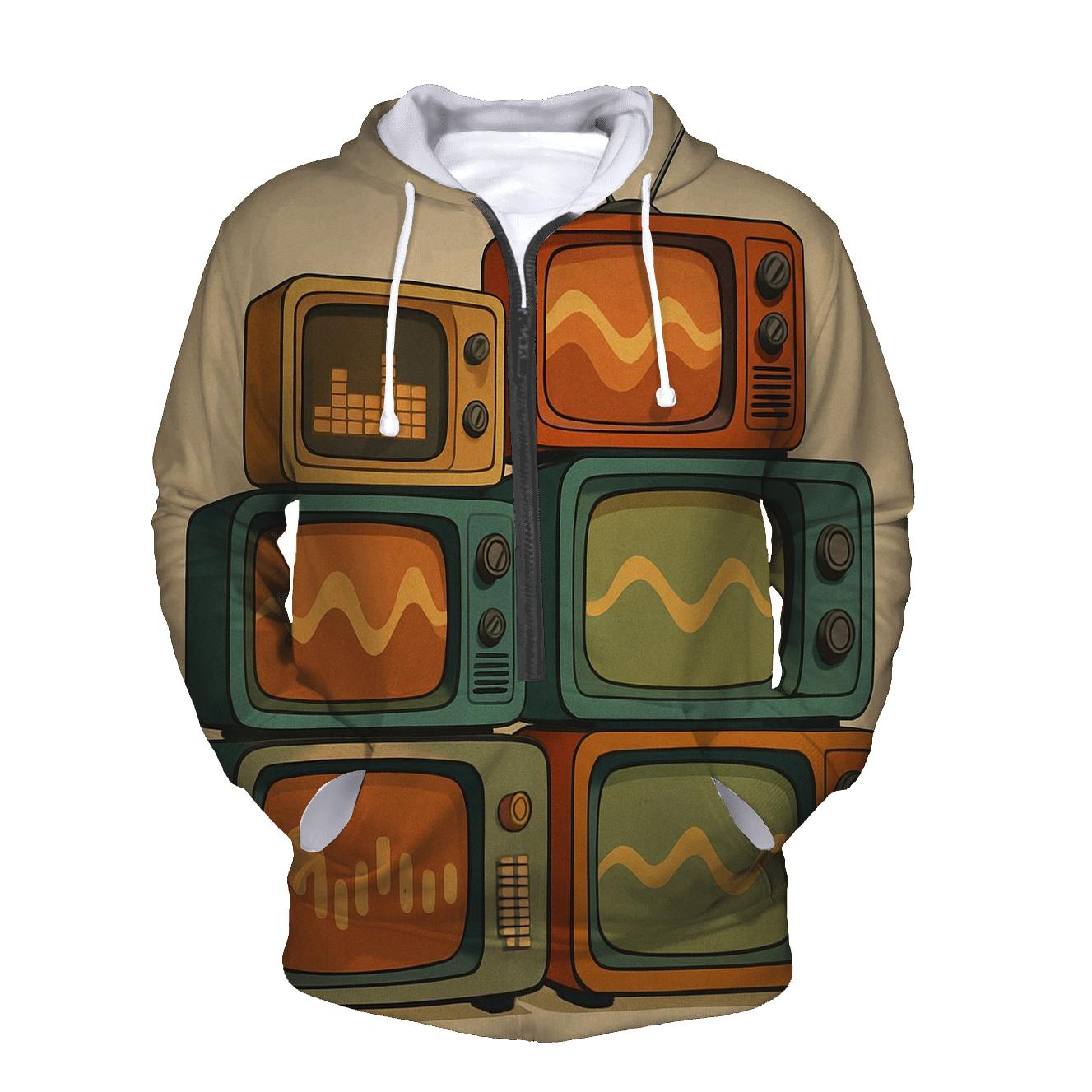 Retro TV Soundwave Lounge embroidered hoodies