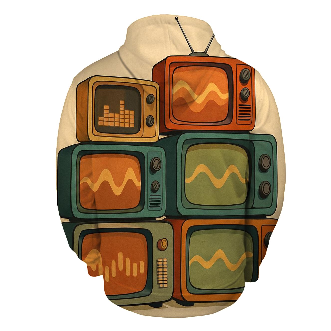 Retro TV Soundwave Lounge embroidered hoodies