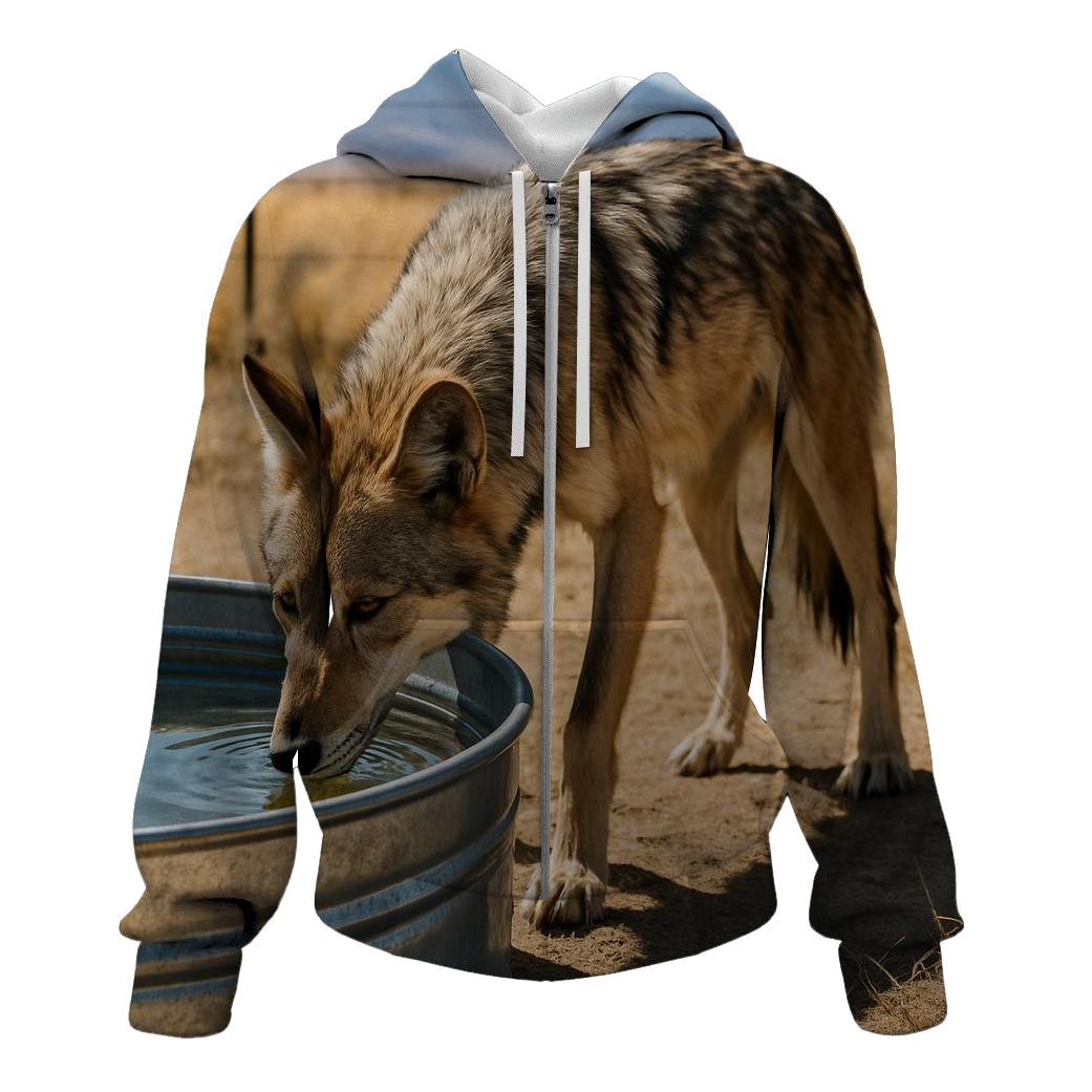 Mexican Wolf At Desert Water Trough graphic hoodies