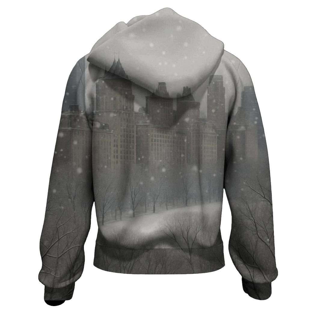 Winter Snowfall Over Central Park South designer hoodies