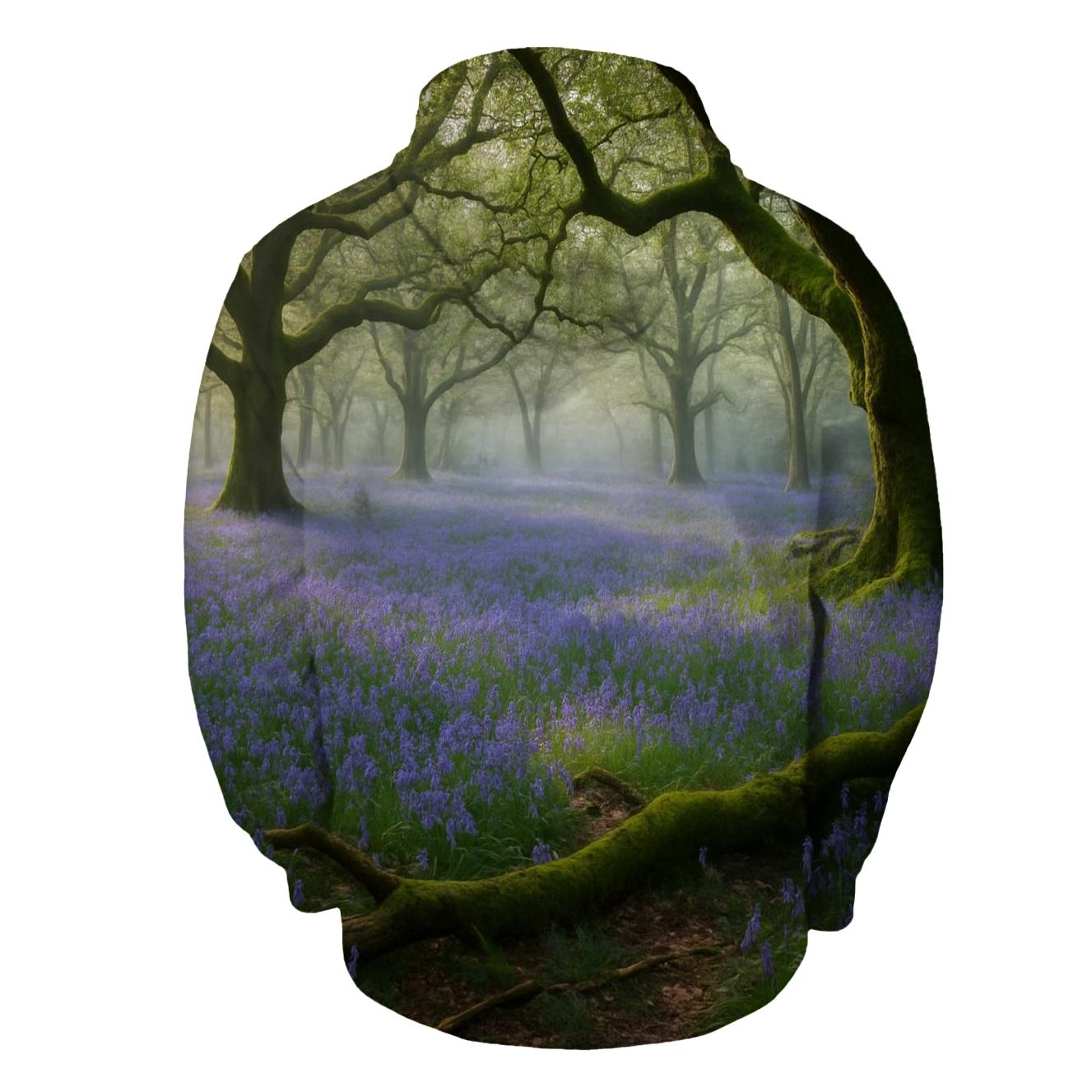 Bluebells Beneath Ancient Oak Canopy graphic hoodies