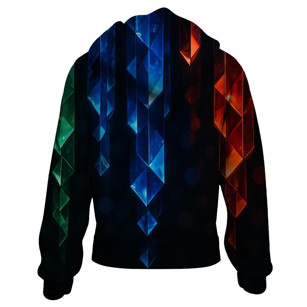 Midnight Prism Cascade zip-up hoodies