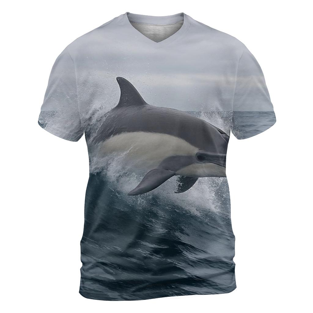 Common Dolphin In Breaking Swell designer pattern shirts