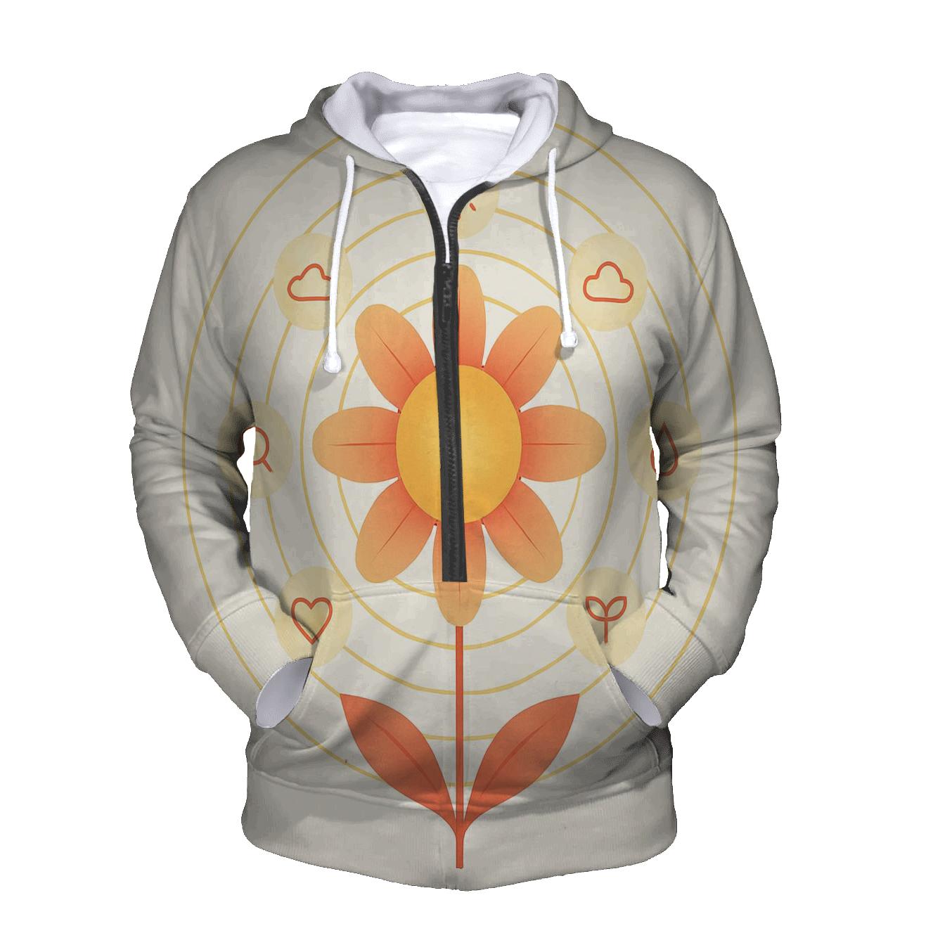 Solar Bloom Diagram embroidered hoodies