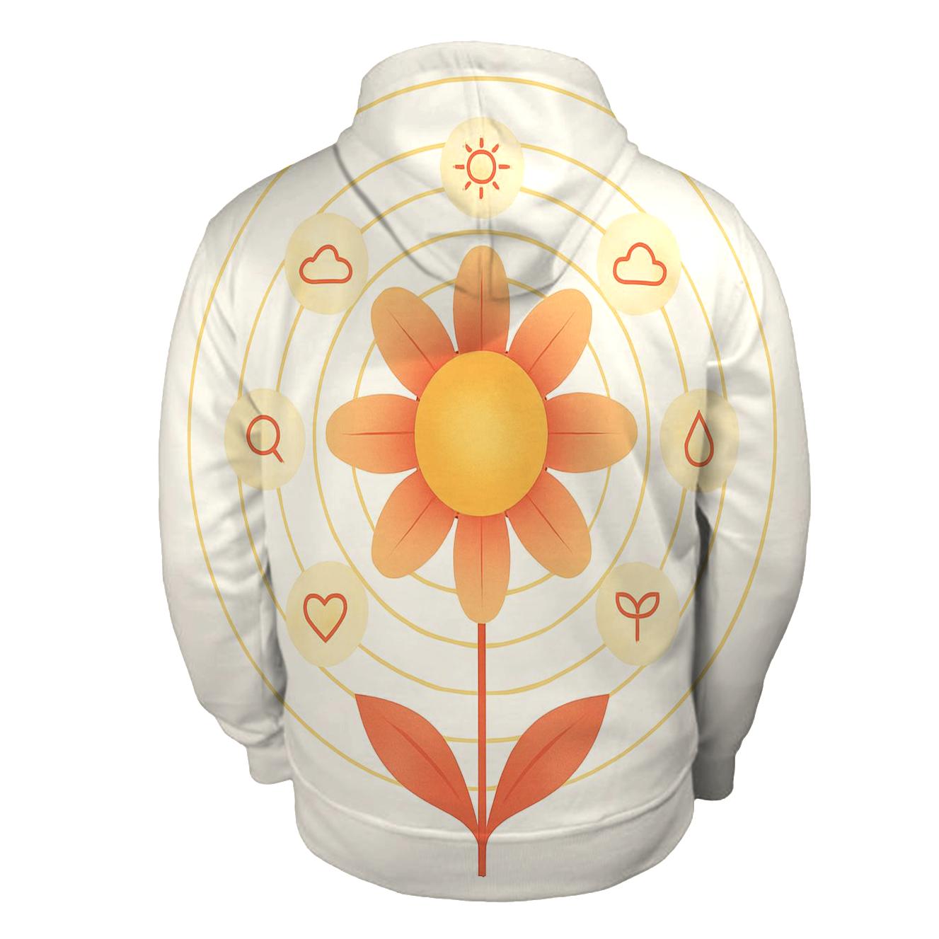 Solar Bloom Diagram embroidered hoodies